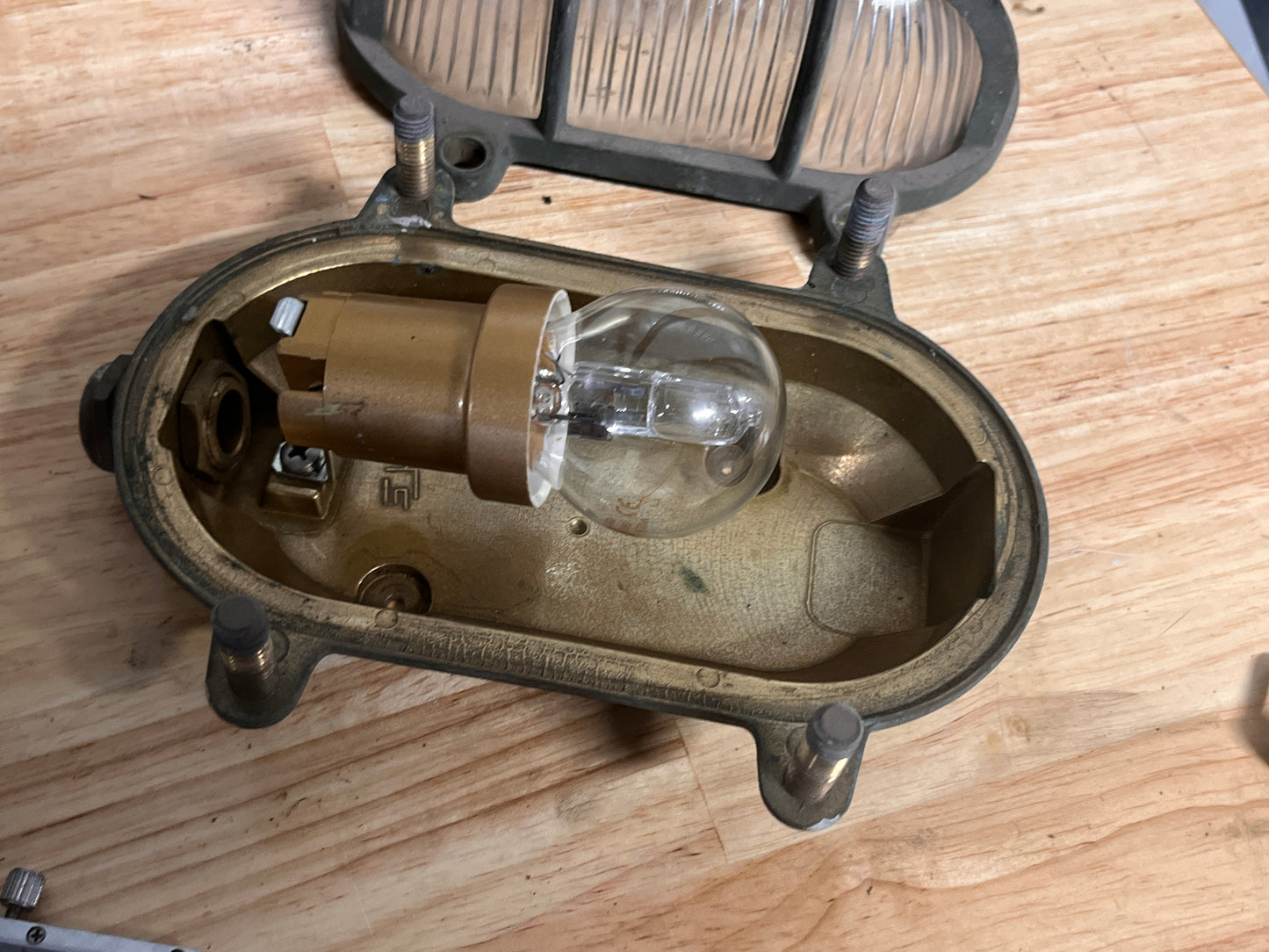 Bronzen / messing Foresti Suardi schotlamp / wandlamp