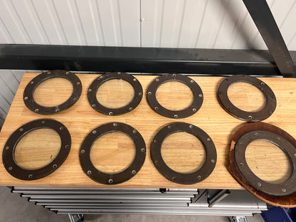 Bronzen patrijspoort / lichtrand met glas 235 mm