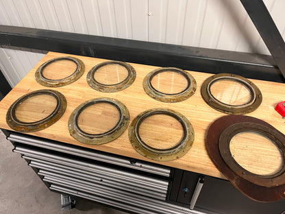 Bronzen patrijspoort / lichtrand met glas 235 mm