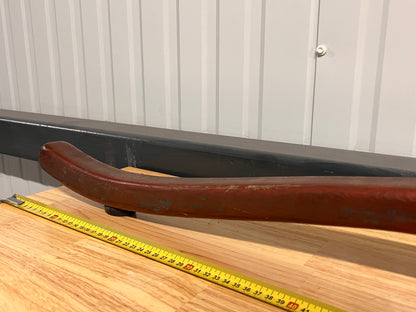 Houten helmstok 85 cm met bronzen beslag