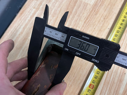 Houten helmstok 85 cm met bronzen beslag