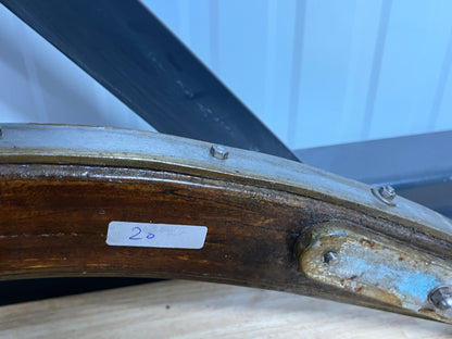 Houten helmstok 85 cm met bronzen beslag