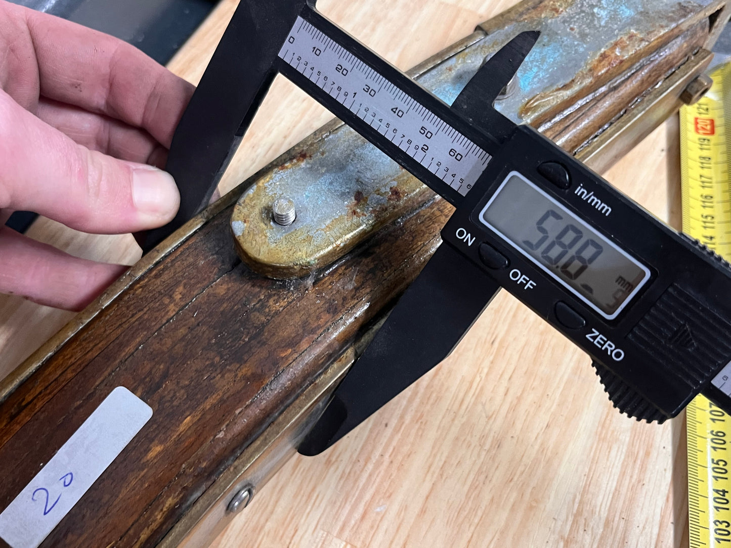 Gebogen helmstok 130 cm