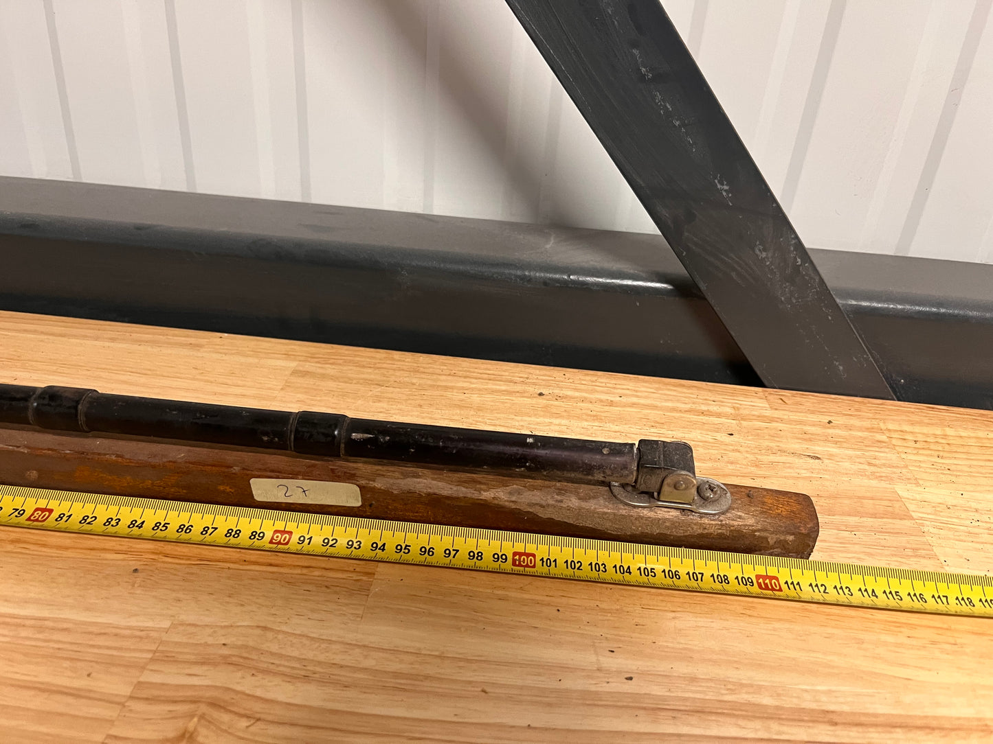 Houten helmstok 112 cm + helmstokverlenger