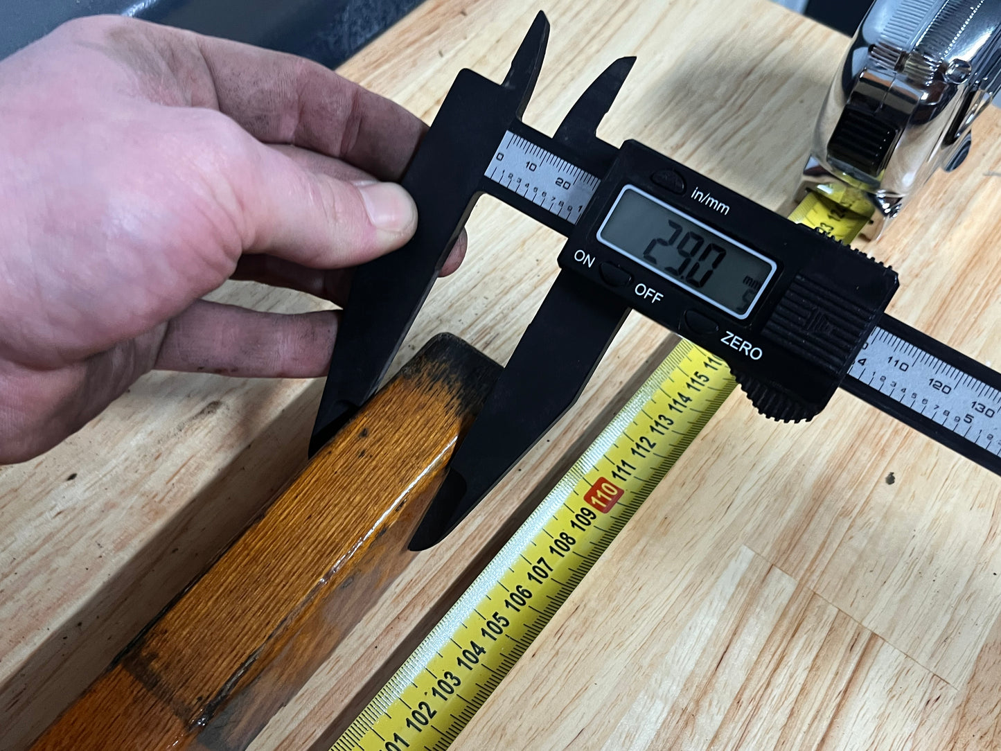 Houten helmstok 110 cm + helmstokverlenger